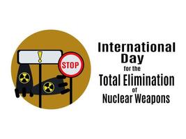 journée internationale pour l'élimination totale des armes nucléaires, idée d'affiche, bannière, flyer ou carte postale vecteur