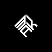 création de logo de lettre webmak sur fond noir. mak concept de logo de lettre initiales créatives. faire la conception de la lettre. vecteur
