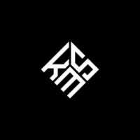 création de logo de lettre kms sur fond noir. concept de logo de lettre initiales créatives kms. conception de lettre kms. vecteur