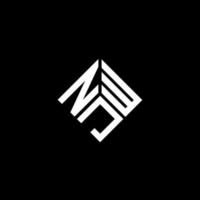 création de logo de lettre njw sur fond noir. concept de logo de lettre initiales créatives njw. conception de lettre njw. vecteur