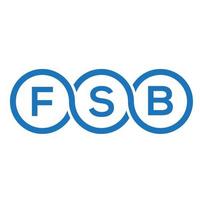 création de logo de lettre fsb sur fond noir. concept de logo de lettre initiales créatives fsb. conception de lettre fsb. vecteur
