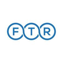création de logo de lettre ftr sur fond noir. concept de logo de lettre initiales créatives ftr. conception de lettre ftr. vecteur