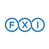 création de logo de lettre fxi sur fond noir. concept de logo de lettre initiales créatives fxi. conception de lettre fxi. vecteur