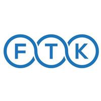 création de logo de lettre ftk sur fond noir. concept de logo lettre initiales créatives ftk. conception de lettre ftk. vecteur