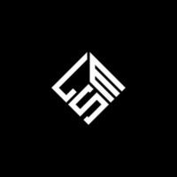 création de logo de lettre lsm sur fond noir. concept de logo de lettre initiales créatives lsm. conception de lettre lsm. vecteur