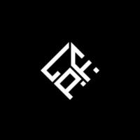 création de logo de lettre lpf sur fond noir. concept de logo de lettre initiales créatives lpf. conception de lettre lpf. vecteur