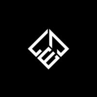 création de logo de lettre lej sur fond noir. concept de logo de lettre initiales créatives lej. conception de lettre lej. vecteur
