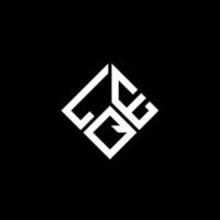 création de logo de lettre lqe sur fond noir. concept de logo de lettre initiales créatives lqe. conception de lettre lqe. vecteur