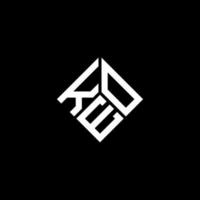 création de logo de lettre keo sur fond noir. concept de logo de lettre initiales créatives keo. conception de lettre keo. vecteur