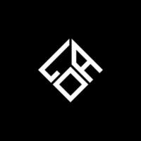 création de logo de lettre loa sur fond noir. concept de logo de lettre initiales créatives loa. conception de lettre de loa. vecteur