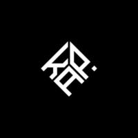 création de logo de lettre kap sur fond noir. concept de logo de lettre initiales créatives kap. conception de lettre kap. vecteur
