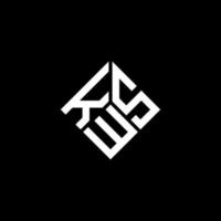 création de logo de lettre kws sur fond noir. concept de logo de lettre initiales créatives kws. conception de lettre kws. vecteur