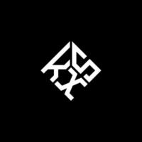 création de logo de lettre kxs sur fond noir. concept de logo de lettre initiales créatives kxs. conception de lettre kxs. vecteur