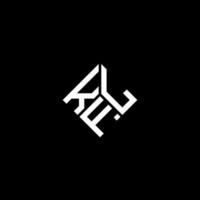 création de logo de lettre kfl sur fond noir. concept de logo de lettre initiales créatives kfl. conception de lettre kfl. vecteur