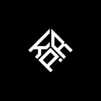 création de logo de lettre kpr sur fond noir. concept de logo de lettre initiales créatives kpr. conception de lettre kpr. vecteur