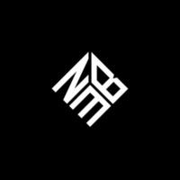 création de logo de lettre nmb sur fond noir. concept de logo de lettre initiales créatives nmb. conception de lettre nmb. vecteur