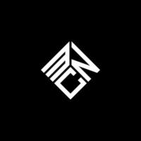 création de logo de lettre mcn sur fond noir. concept de logo de lettre initiales créatives mcn. conception de lettre mcn. vecteur