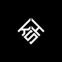 création de logo de lettre ksh sur fond noir. concept de logo de lettre initiales créatives ksh. conception de lettre ksh. vecteur