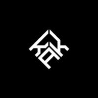 création de logo de lettre kak sur fond noir. concept de logo de lettre initiales créatives kak. conception de lettre kak. vecteur