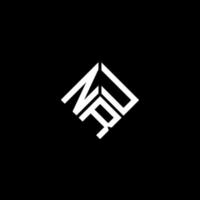 création de logo de lettre nru sur fond noir. concept de logo de lettre initiales créatives nru. conception de lettre nru. vecteur