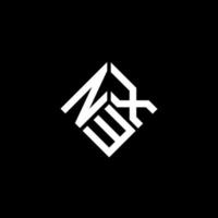 création de logo de lettre nwx sur fond noir. concept de logo de lettre initiales créatives nwx. conception de lettre nwx. vecteur