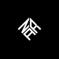 création de logo de lettre nar sur fond noir. concept de logo de lettre initiales créatives nar. conception de lettre nar. vecteur