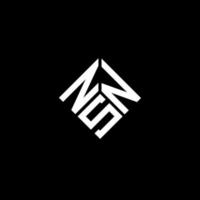 création de logo de lettre nsn sur fond noir. concept de logo de lettre initiales créatives nsn. conception de lettre nsn. vecteur