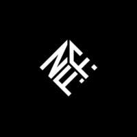 création de logo de lettre nff sur fond noir. concept de logo de lettre initiales créatives nff. conception de lettre nff. vecteur