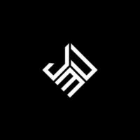 création de logo de lettre jmu sur fond noir. concept de logo de lettre initiales créatives jmu. conception de lettre jmu. vecteur
