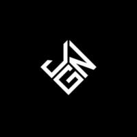 création de logo de lettre jgn sur fond noir. concept de logo de lettre initiales créatives jgn. conception de lettre jgn. vecteur