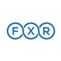 création de logo de lettre fxr sur fond noir. fxr concept de logo de lettre initiales créatives. conception de lettre fxr. vecteur