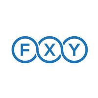 création de logo de lettre fxy sur fond noir. concept de logo de lettre initiales créatives fxy. conception de lettre fxy. vecteur