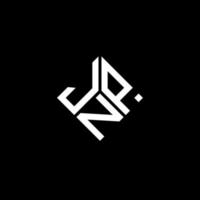création de logo de lettre jnp sur fond noir. concept de logo de lettre initiales créatives jnp. conception de lettre jnp. vecteur