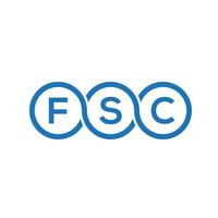 création de logo de lettre fsc sur fond noir. concept de logo de lettre initiales créatives fsc. conception de lettre fsc. vecteur