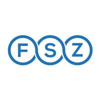 création de logo de lettre fsz sur fond noir. concept de logo de lettre initiales créatives fsz. conception de lettre fsz. vecteur
