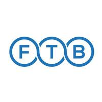 création de logo de lettre ftb sur fond noir. concept de logo de lettre initiales créatives ftb. conception de lettre ftb. vecteur