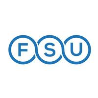 création de logo de lettre fsu sur fond noir. concept de logo de lettre initiales créatives fsu. conception de lettre fsu. vecteur