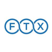 création de logo de lettre ftx sur fond noir. concept de logo de lettre initiales créatives ftx. conception de lettre ftx. vecteur