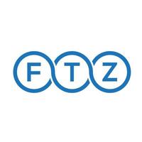 création de logo de lettre ftz sur fond noir. concept de logo de lettre initiales créatives ftz. conception de lettre ftz. vecteur