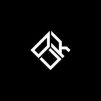 création de logo de lettre ouk sur fond noir. concept de logo de lettre initiales créatives ouk. conception de lettre ouk. vecteur