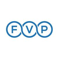 création de logo de lettre fvp sur fond noir. concept de logo de lettre initiales créatives fvp. conception de lettre fvp. vecteur