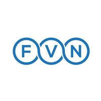 création de logo de lettre fvn sur fond noir. concept de logo de lettre initiales créatives fvn. conception de lettre fvn. vecteur