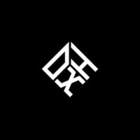 création de logo de lettre oxh sur fond noir. concept de logo de lettre initiales créatives oxh. conception de lettre oxh. vecteur