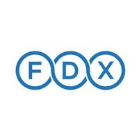 création de logo de lettre fdx sur fond noir. concept de logo de lettre initiales créatives fdx. conception de lettre fdx. vecteur