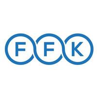 création de logo de lettre ffk sur fond noir. concept de logo de lettre initiales créatives ffk. conception de lettre ffk. vecteur