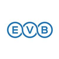 création de logo de lettre evb sur fond noir. concept de logo de lettre initiales créatives evb. conception de lettre evb. vecteur