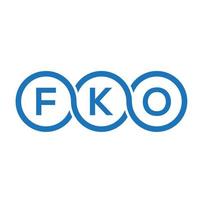 création de logo de lettre fko sur fond noir. concept de logo de lettre initiales créatives fko. conception de lettre fko. vecteur