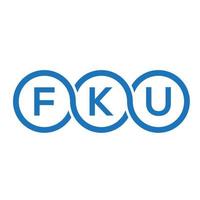 création de logo de lettre fku sur fond noir. concept de logo de lettre initiales créatives fku. conception de lettre fku. vecteur