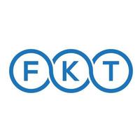 création de logo de lettre fkt sur fond noir. concept de logo de lettre initiales créatives fkt. conception de lettre fkt. vecteur