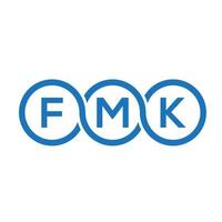 création de logo de lettre fmk sur fond noir. concept de logo de lettre initiales créatives fmk. conception de lettre fmk. vecteur